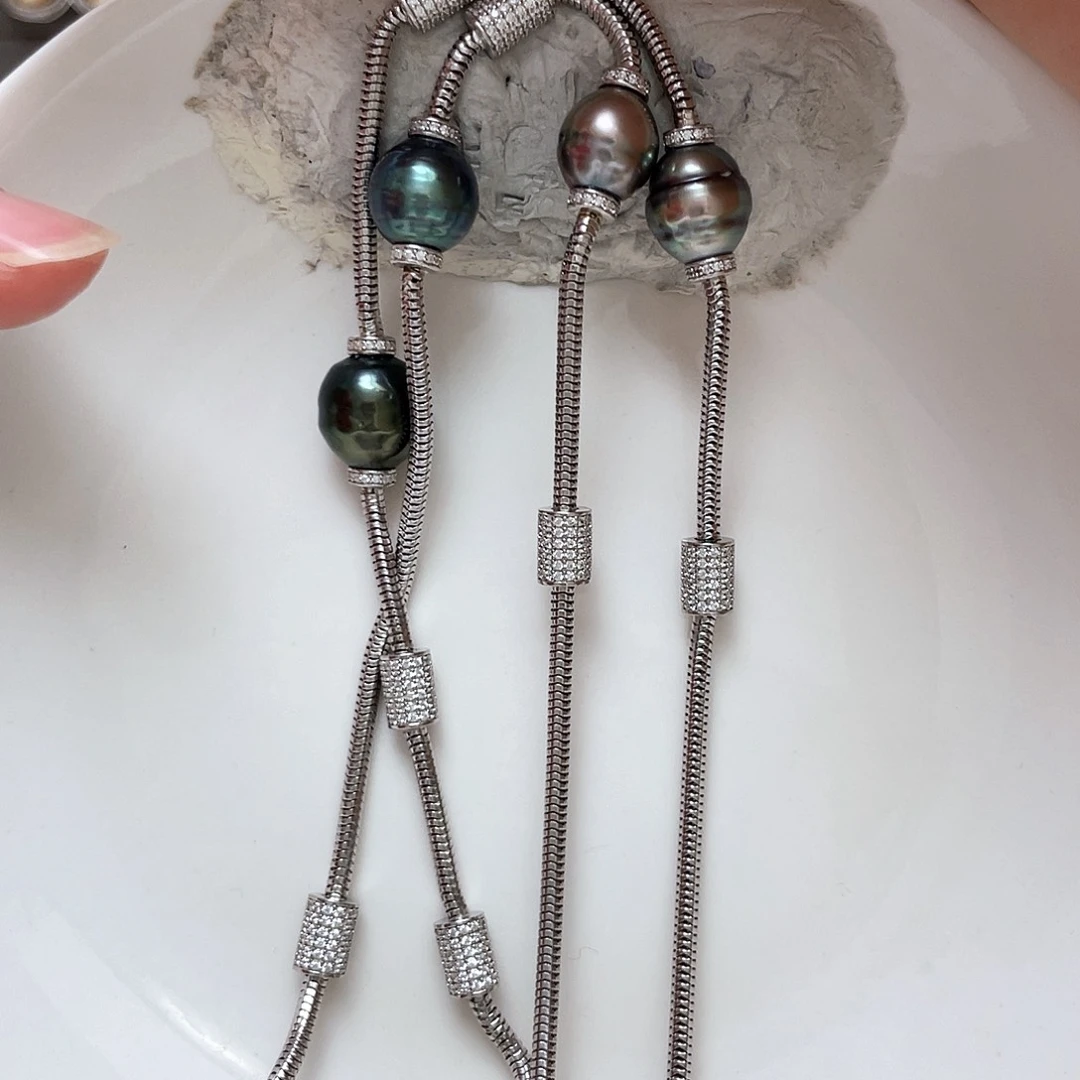 银S925镶嵌海水珍珠颈饰