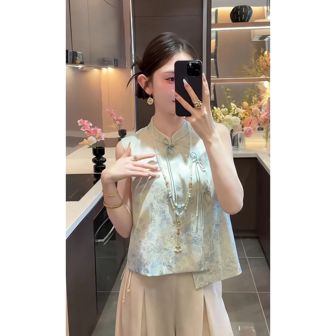 【挽瓷】正版双层新中式夏季气质时尚婉约减龄百搭透气高级感上衣