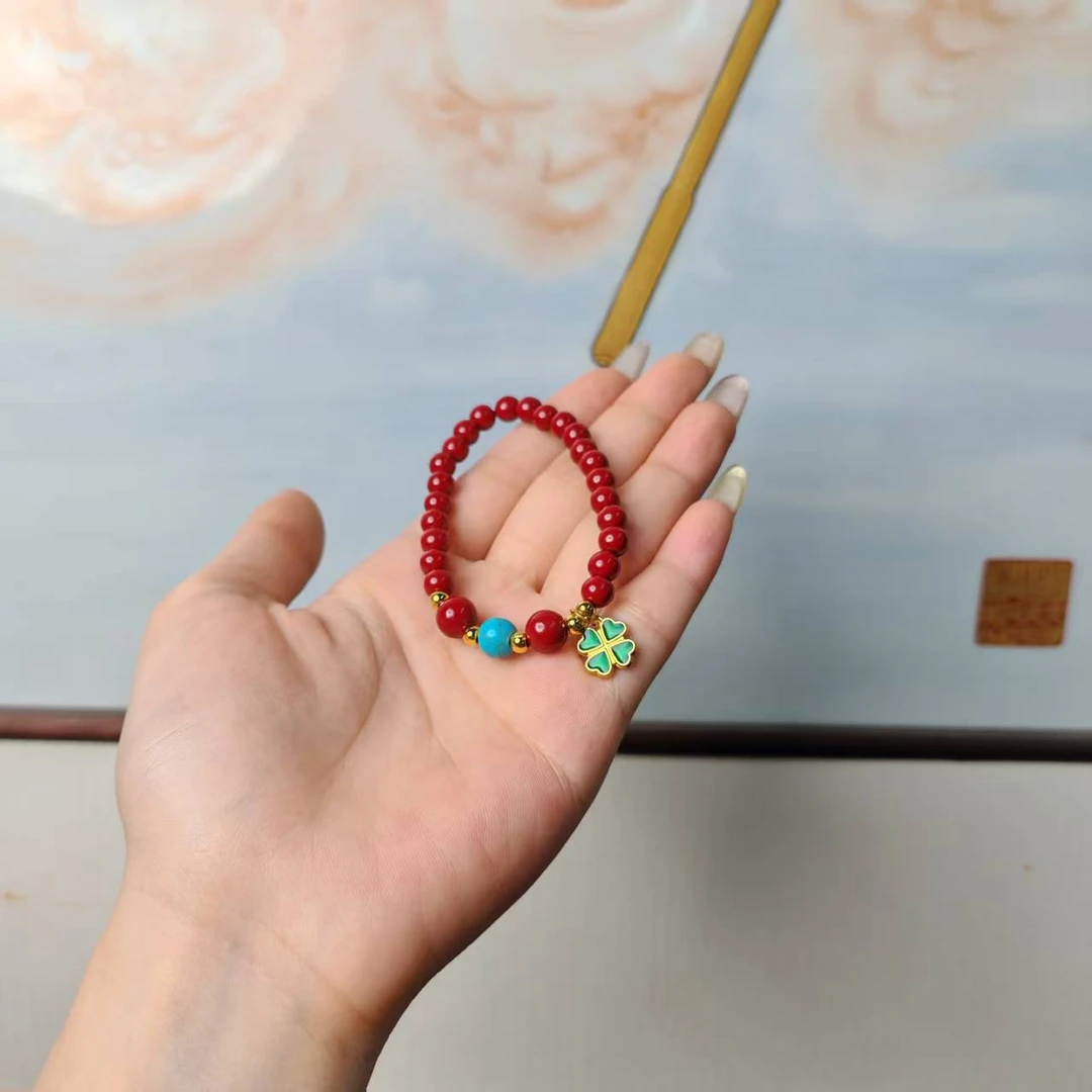 天然辰砂S-0340精选手串搭配无礼盒