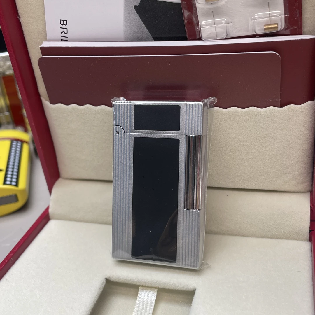 【温莎公爵LD超薄】都柏特磨砂复古黑高档朗声机充气打火机黄铜侧滑