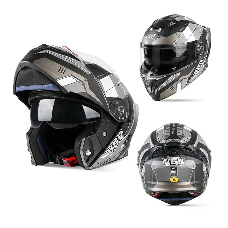 2.VGV3C认证摩托车揭面盔男女通用双镜设计四季透气防寒保暖