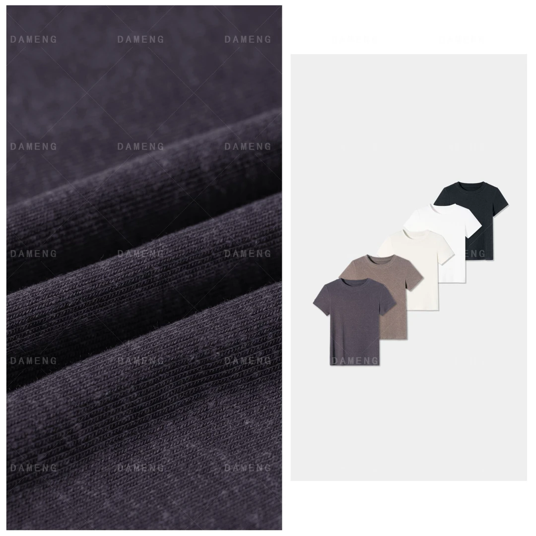 初心 | 亚麻+莱赛尔  简约舒适百搭圆领纯色正肩短袖