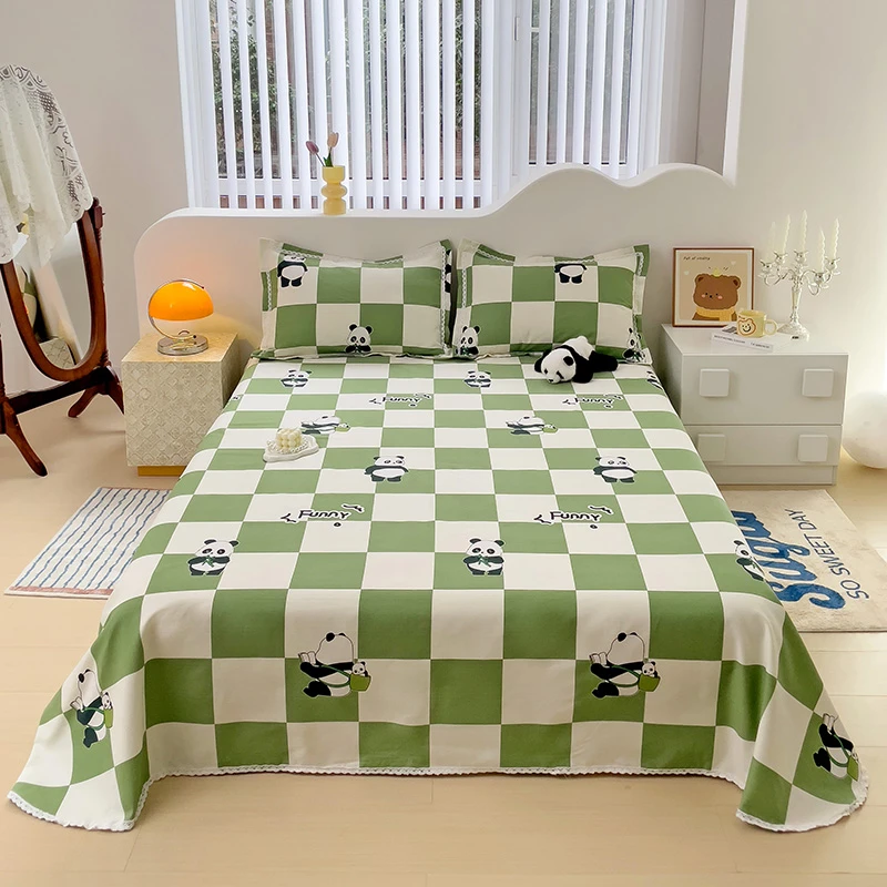 细沙老-粗布 老粗布床单三件套 双人床单【床单1+枕套2】100-200