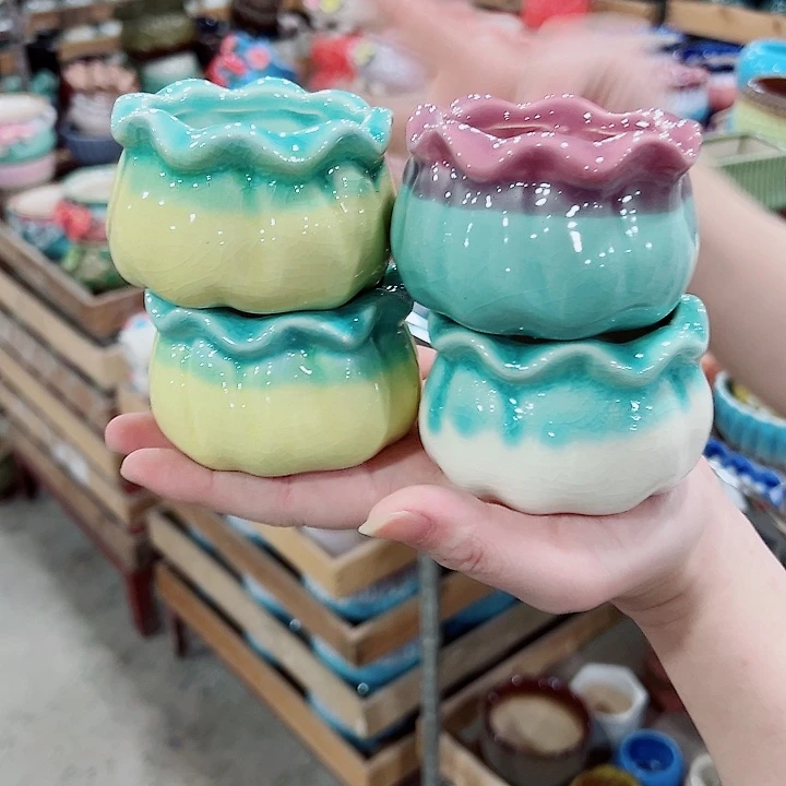 有孔，凑单福利满10元发货陶瓷多肉花盆！