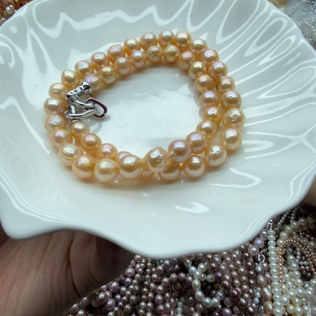 银S925镶嵌淡水珍珠天然淡水珍珠无人工干预8