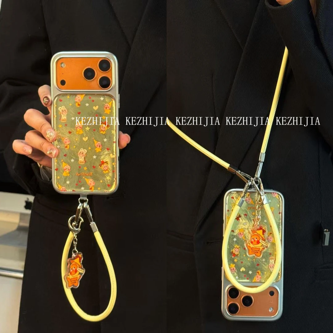 【壳之】爱心星星人金底银边适用苹果17/16/15/14Promax/13手机壳