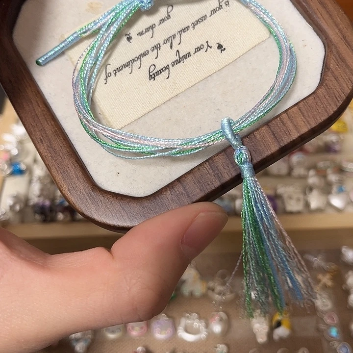 足银布艺流苏手绳