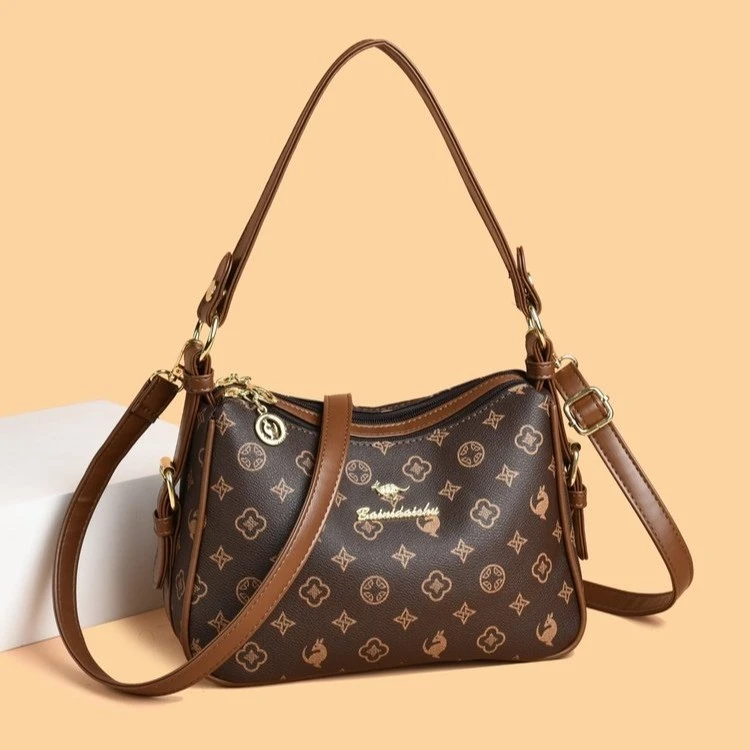 包包女式2025秋冬新款真皮大气妈妈包软皮斜挎包中年单肩手提包