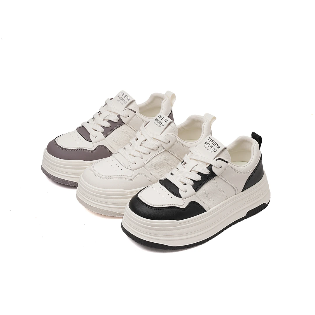 暮秋秋厚底小白板鞋女款2025春秋季潮流时尚百搭增高休闲四季板鞋