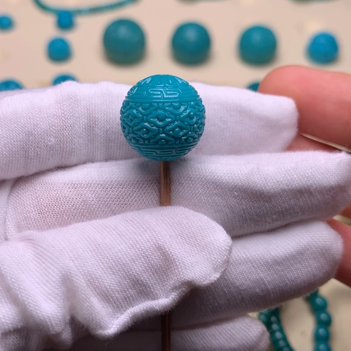 绿松石未镶嵌云纹15.5