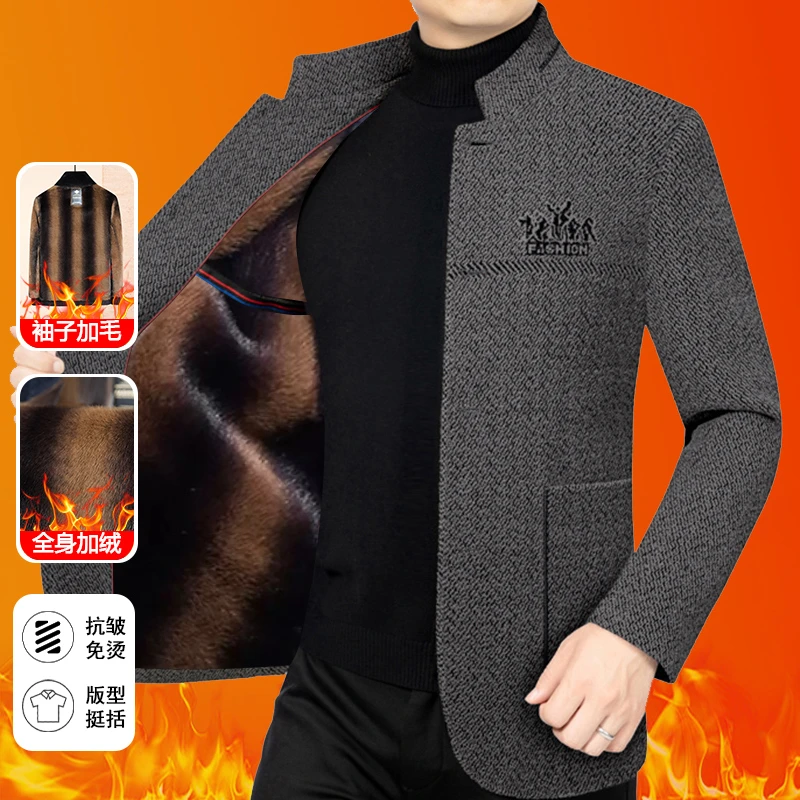 【加绒棉服/袖子选加毛款】冬季外套夹克商务保暖休闲男装外套棉衣9