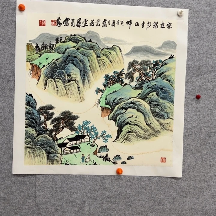 国画花鸟等图案为一体