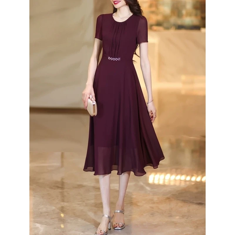 H2577#2025新款时尚减龄气质显瘦连衣裙