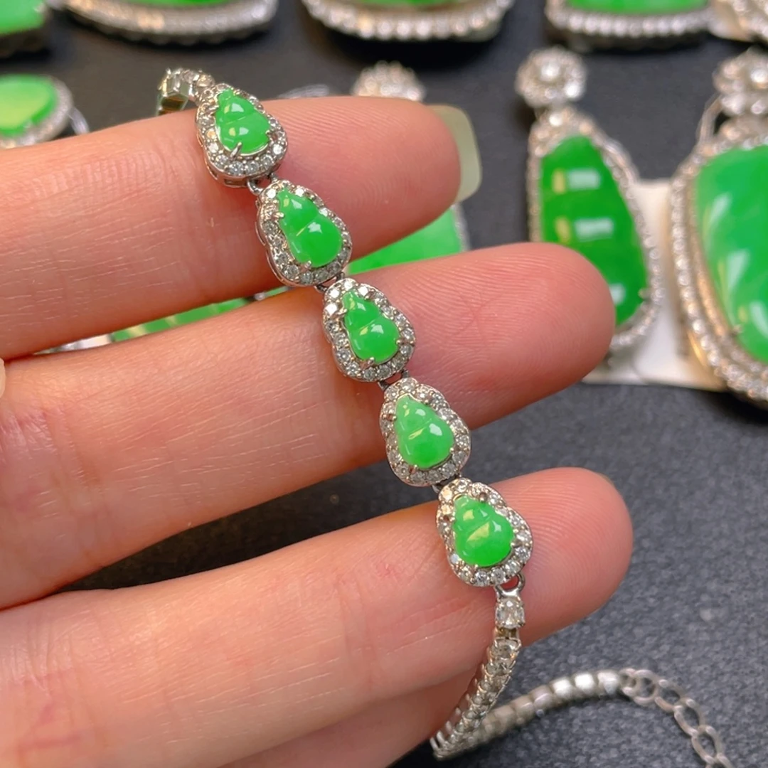 翡翠银S925镶嵌吊坠(不含链)手链