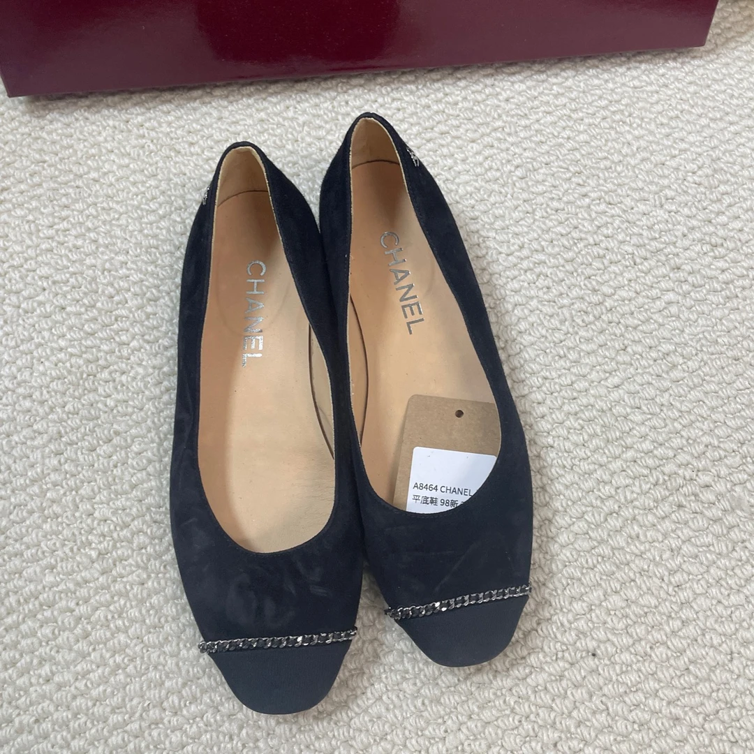 95新 Chanel/香奈儿 A8464 CHANEL 黑色 平底鞋 98新 38码