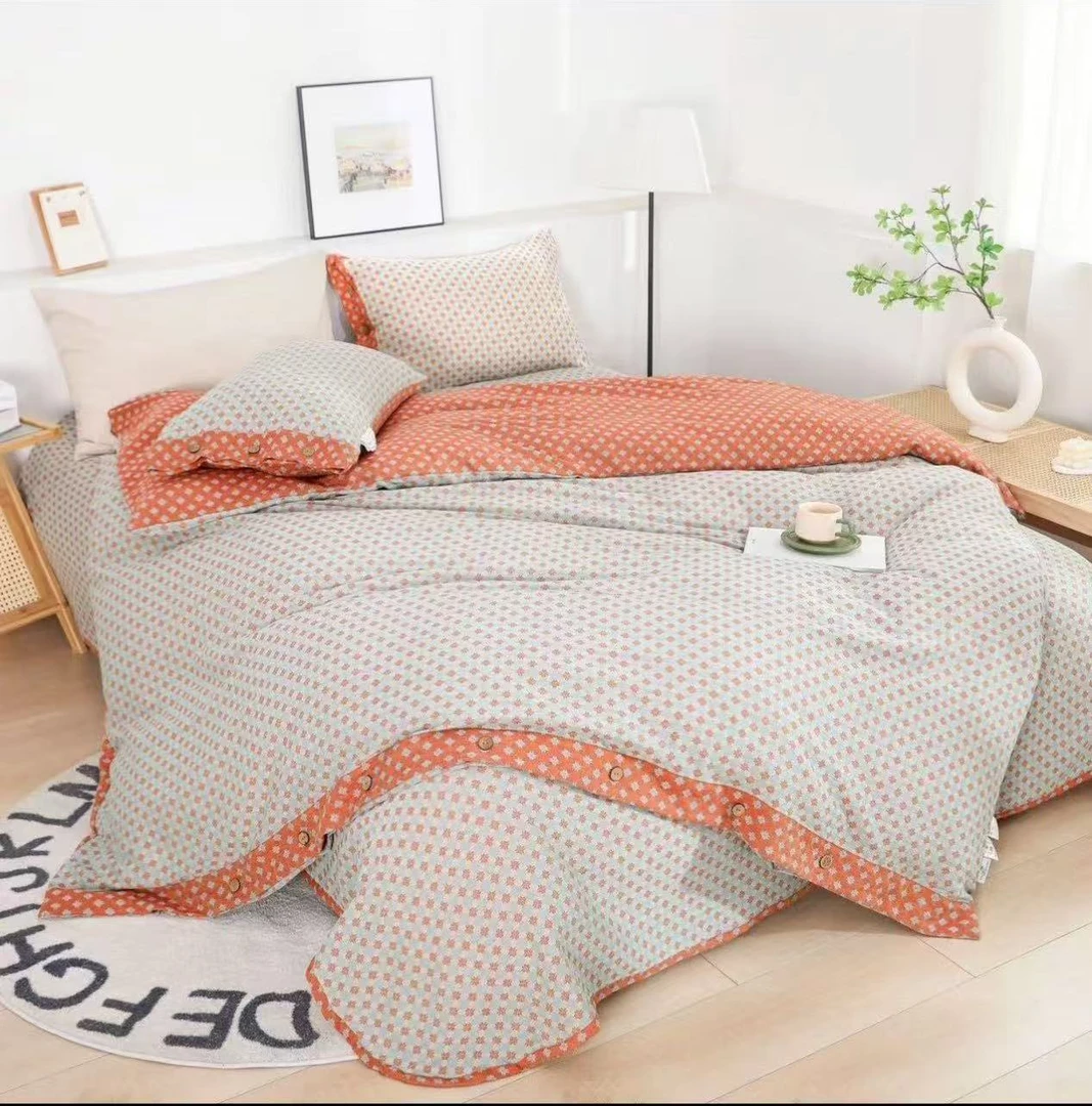 仲夏之夜-2.4×2.5米圆角床单睡单100%全棉纯棉细纱双层纱柔软亲肤