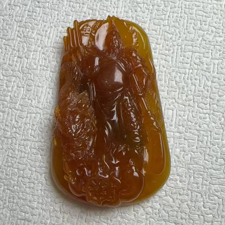 挂件关公精工雕刻