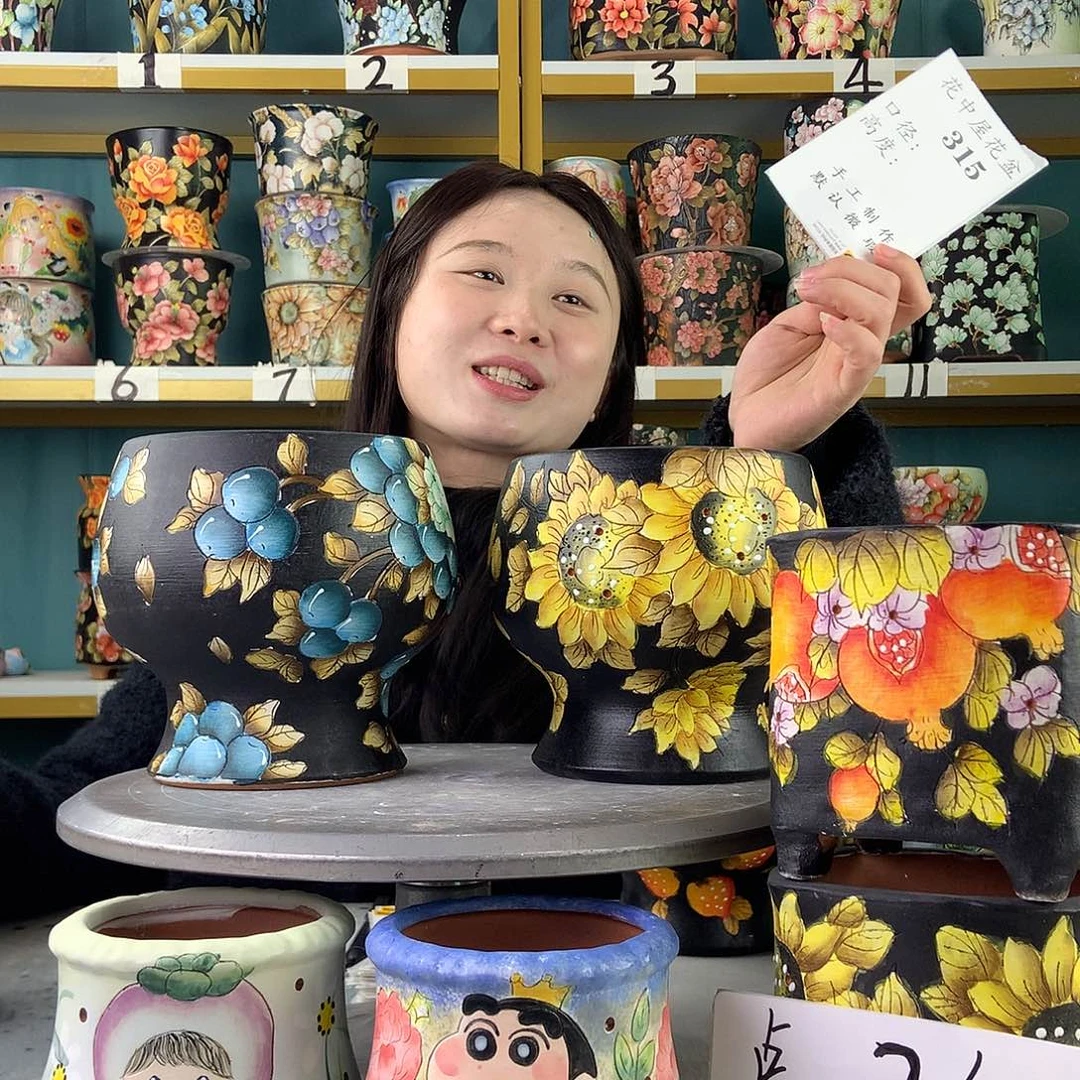 1****陶景德镇手工花盆315