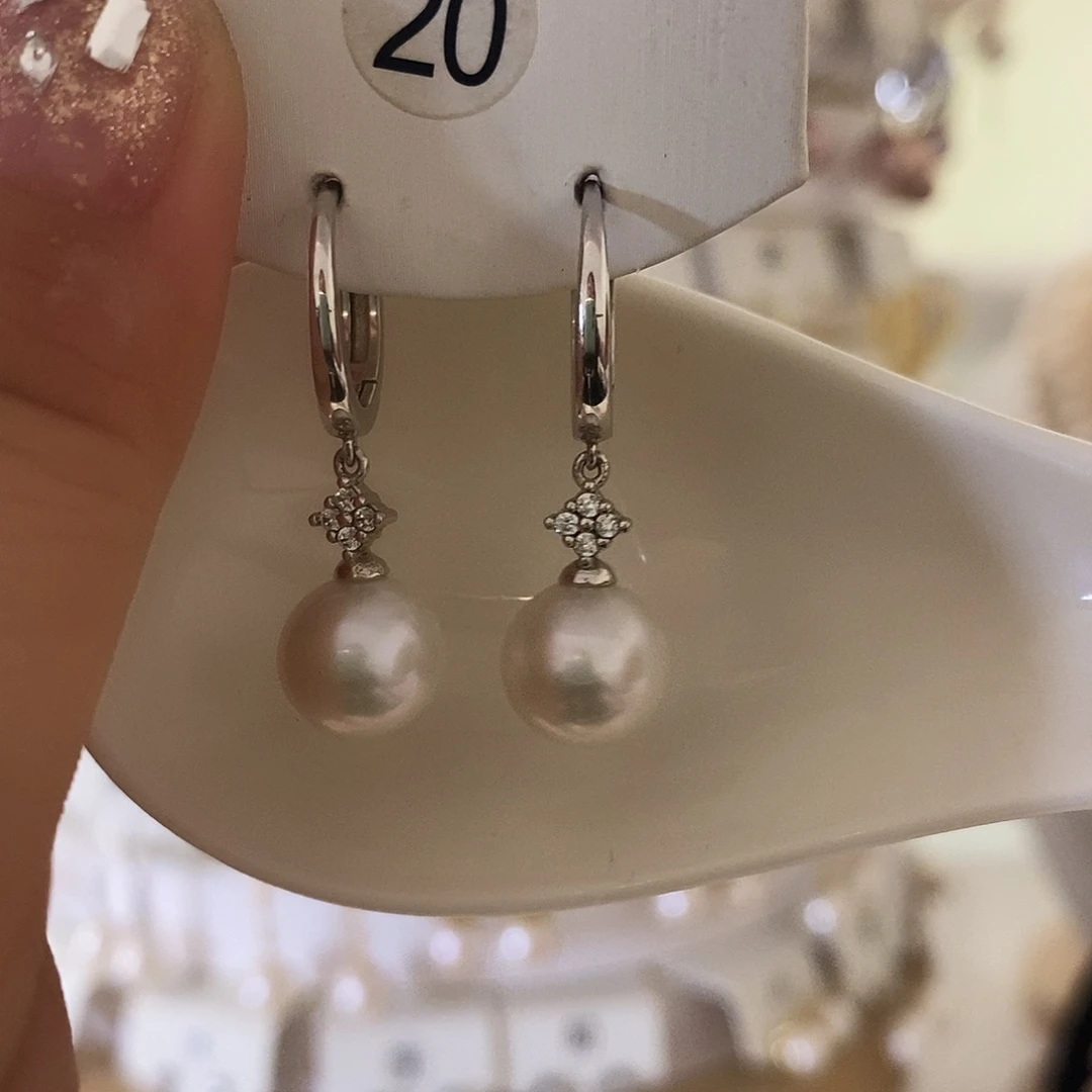淡水珍珠耳饰银S925镶嵌