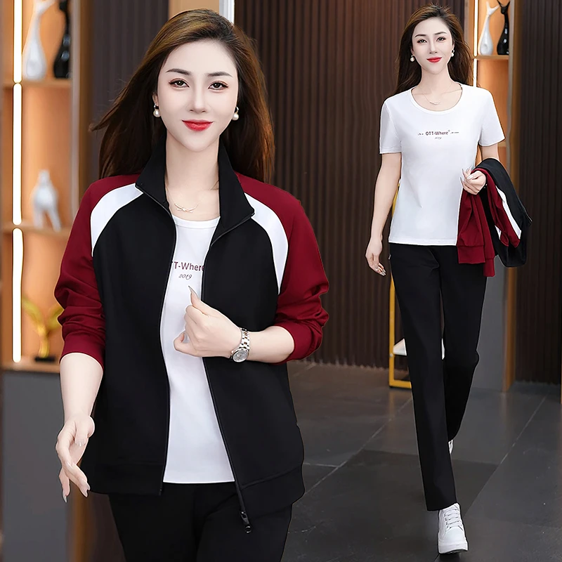 品牌运动服套装女2025新款春秋休闲洋气时尚减龄广场舞卫衣两件套