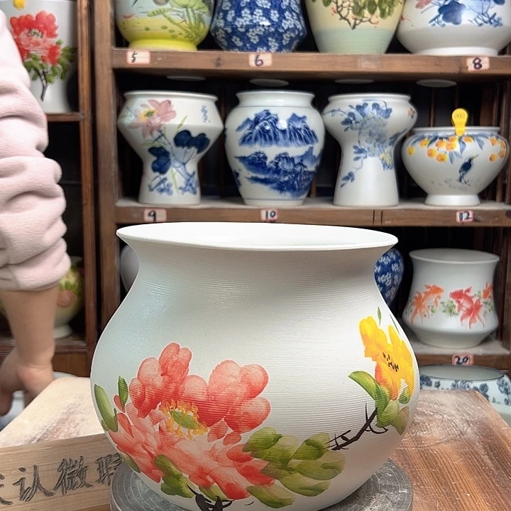 陶钱袋子牡丹 新款新款陶瓷陶瓷