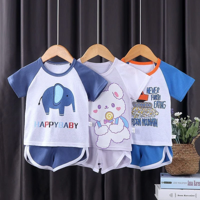 夏季新款儿童短袖套装纯棉宝宝衣服韩版两件套男女童服装短裤童装