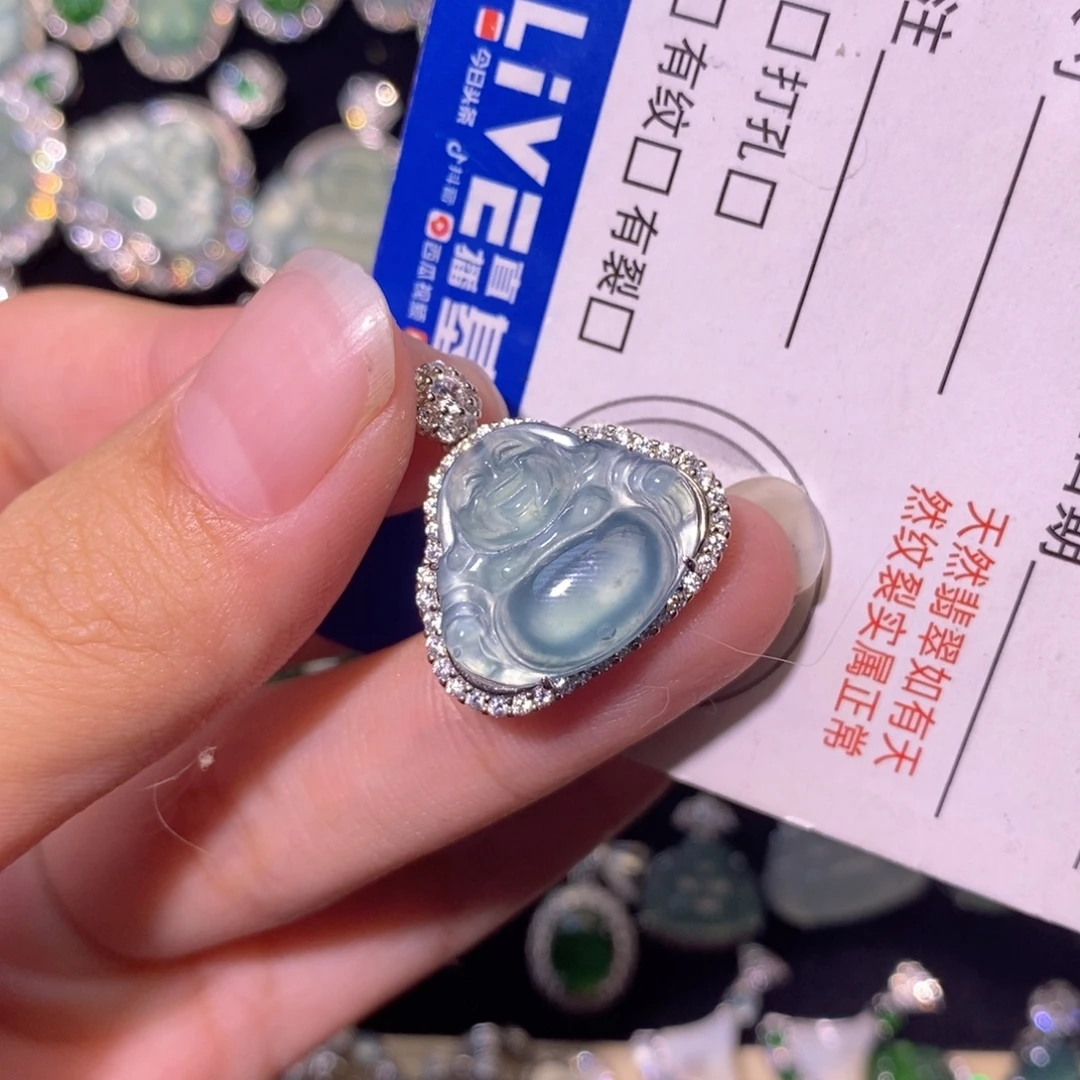 翡翠银S925镶嵌颈饰天然