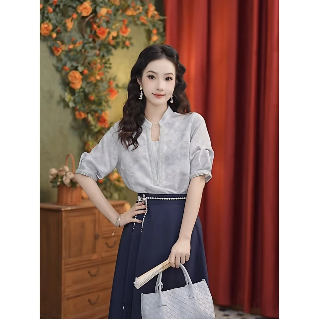 小小复古【云漫】25新款夏季简约复古法式气质减龄衬衫#4689