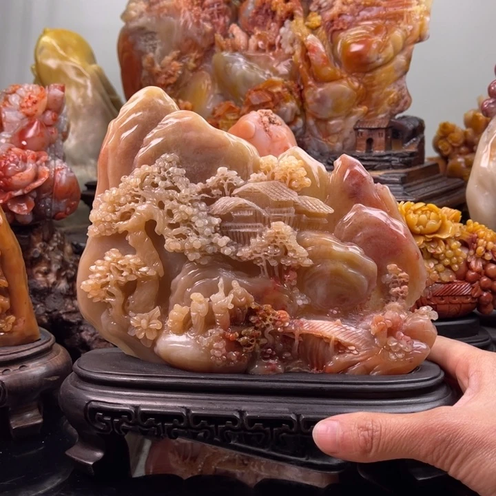 寿山石笑指山林别有洞天