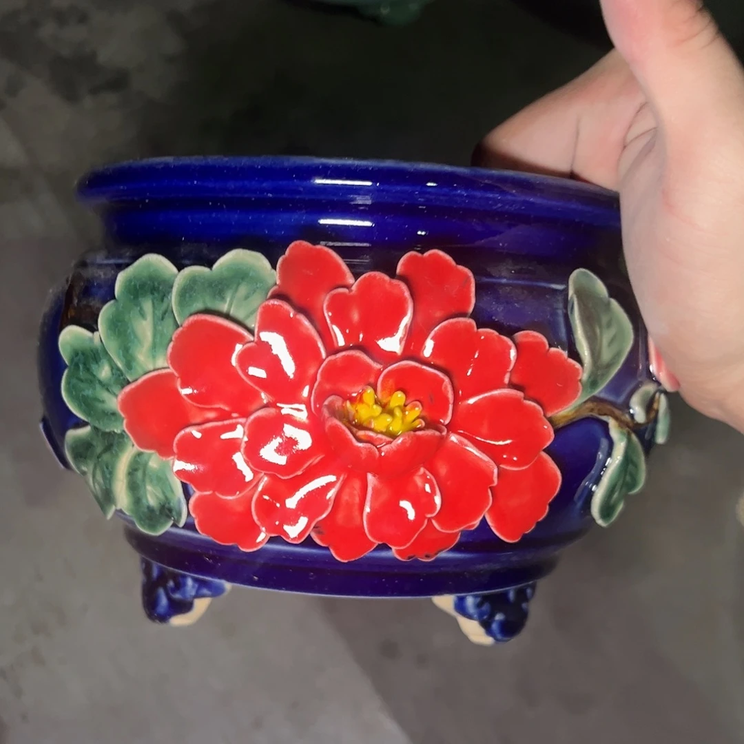 正宗岭南石湾盆放漏