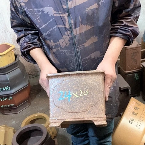 紫砂花盆手工制作