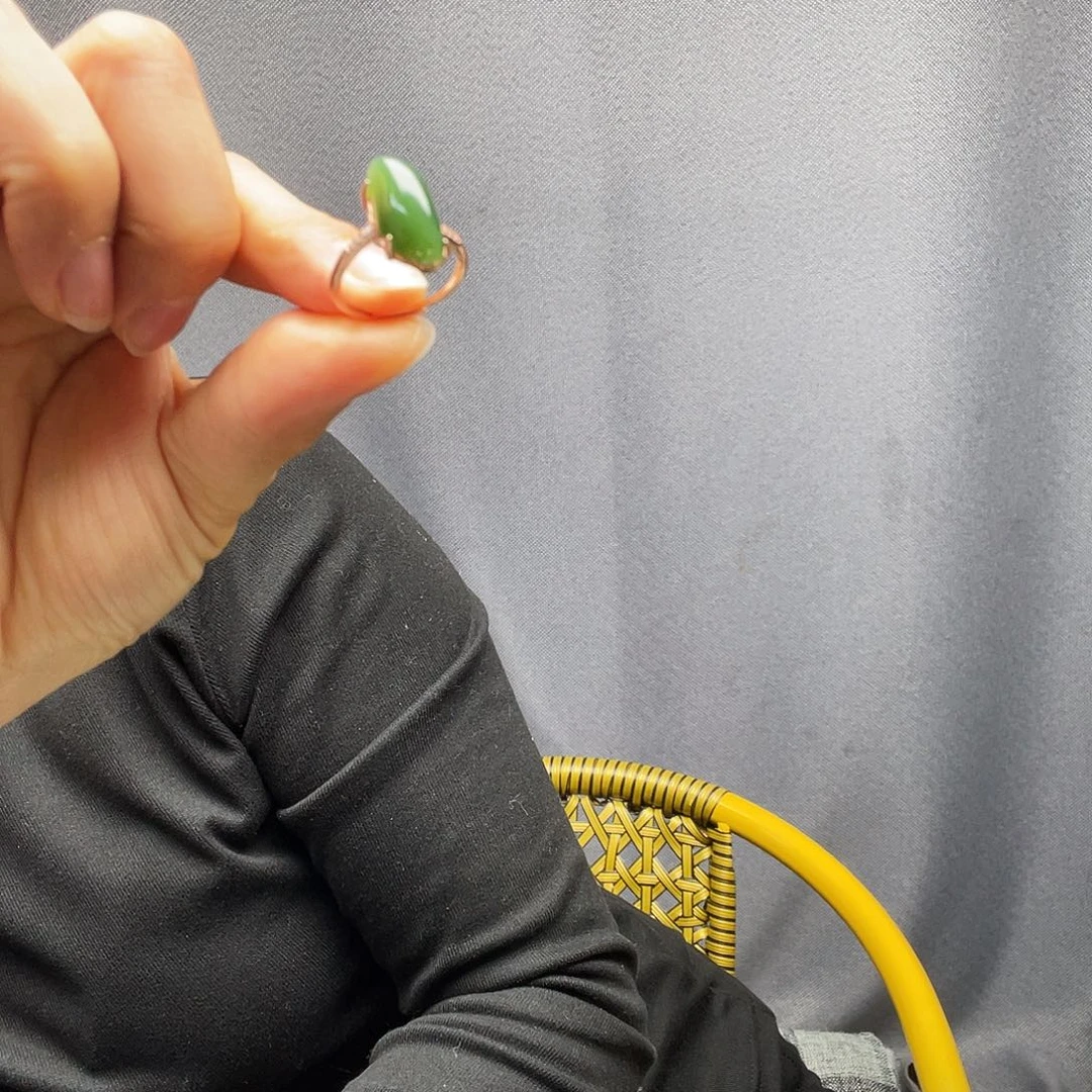 和田玉银S925镶嵌戒指