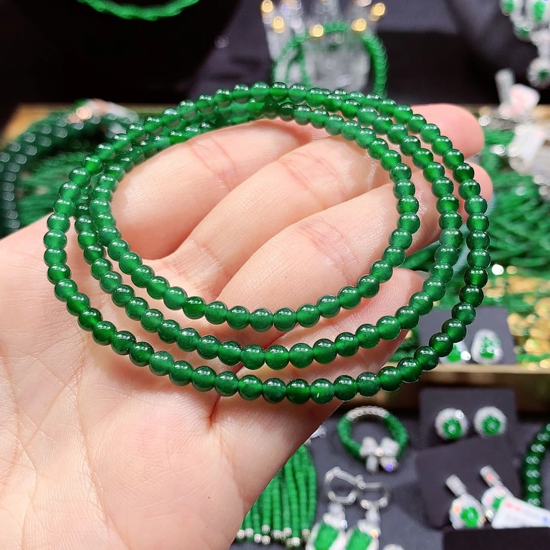 翡翠手链未镶嵌翡翠卡4.0项链A货