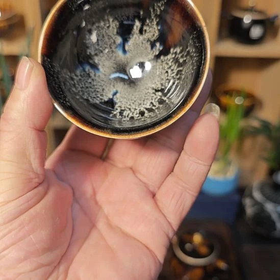 天然老黑釉斗笠盏