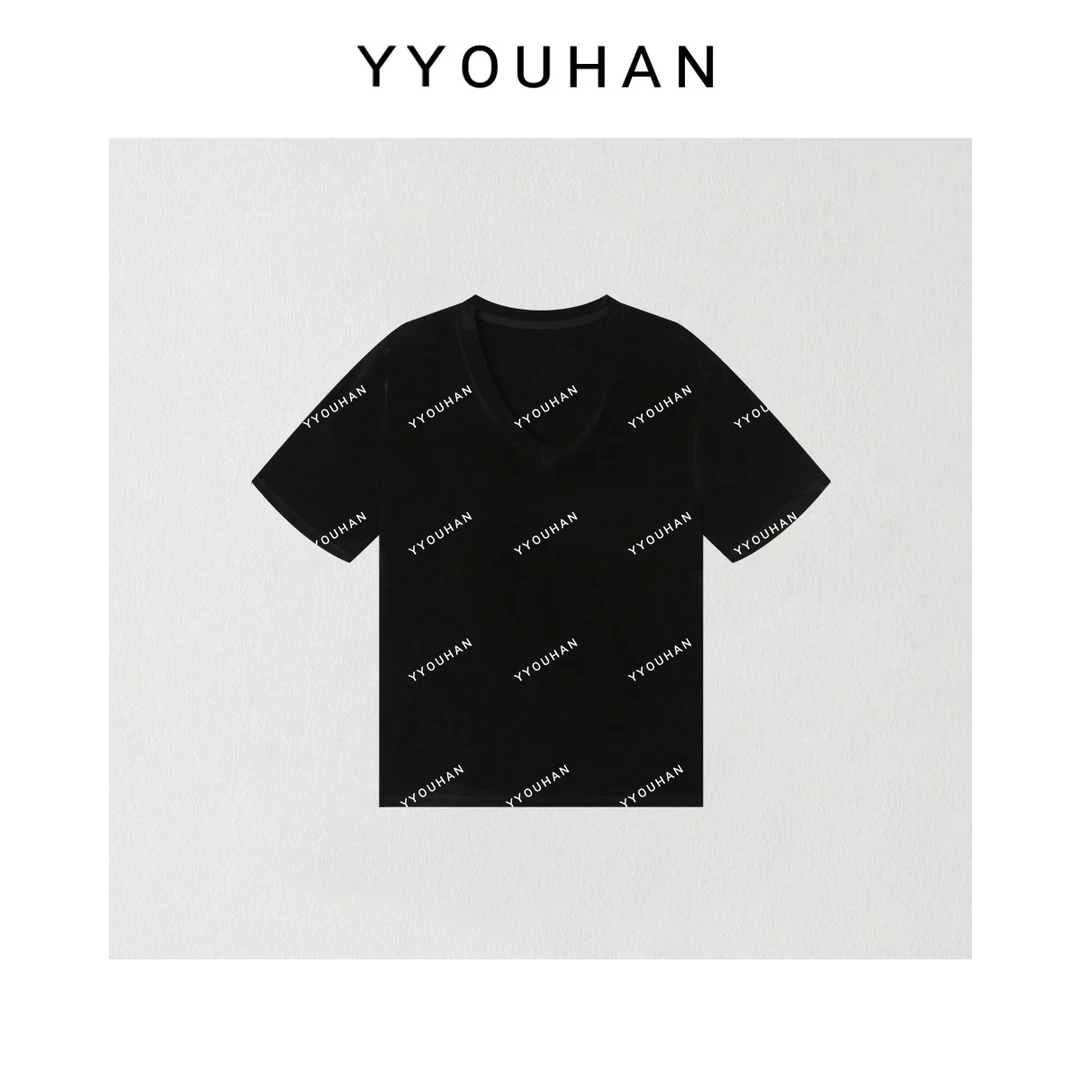 月月不吃鱼2025春款小众设计极简风鸡心领醋酸T恤上衣 2503C1304