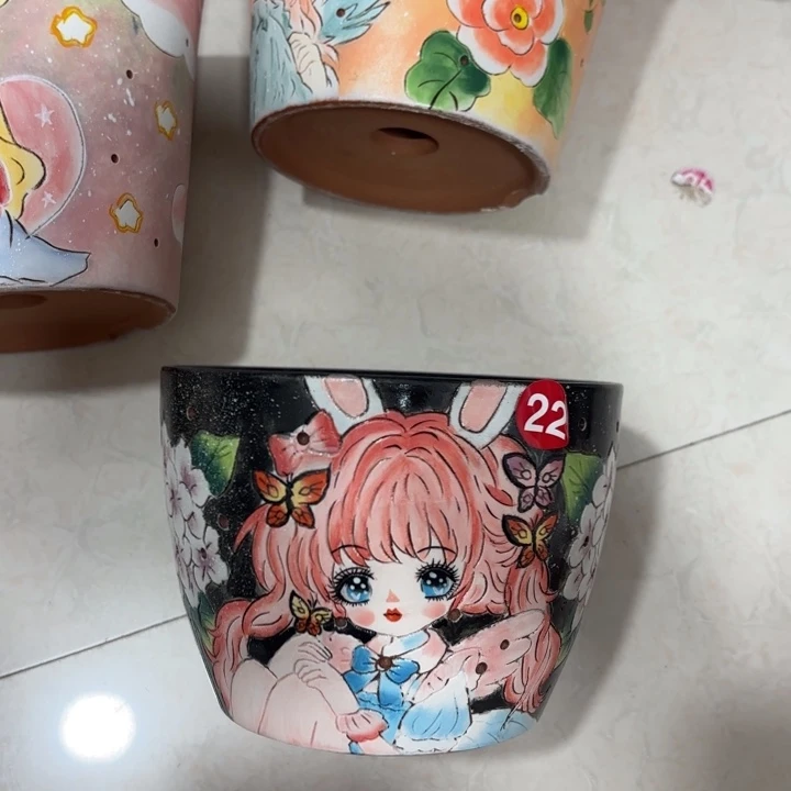 景德镇手绘花盆陶瓷14/12