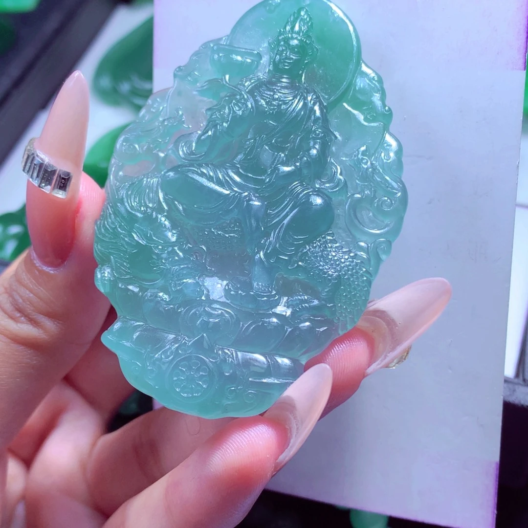 定制翡翠未镶嵌天然缅甸翡翠A货毛货挂件