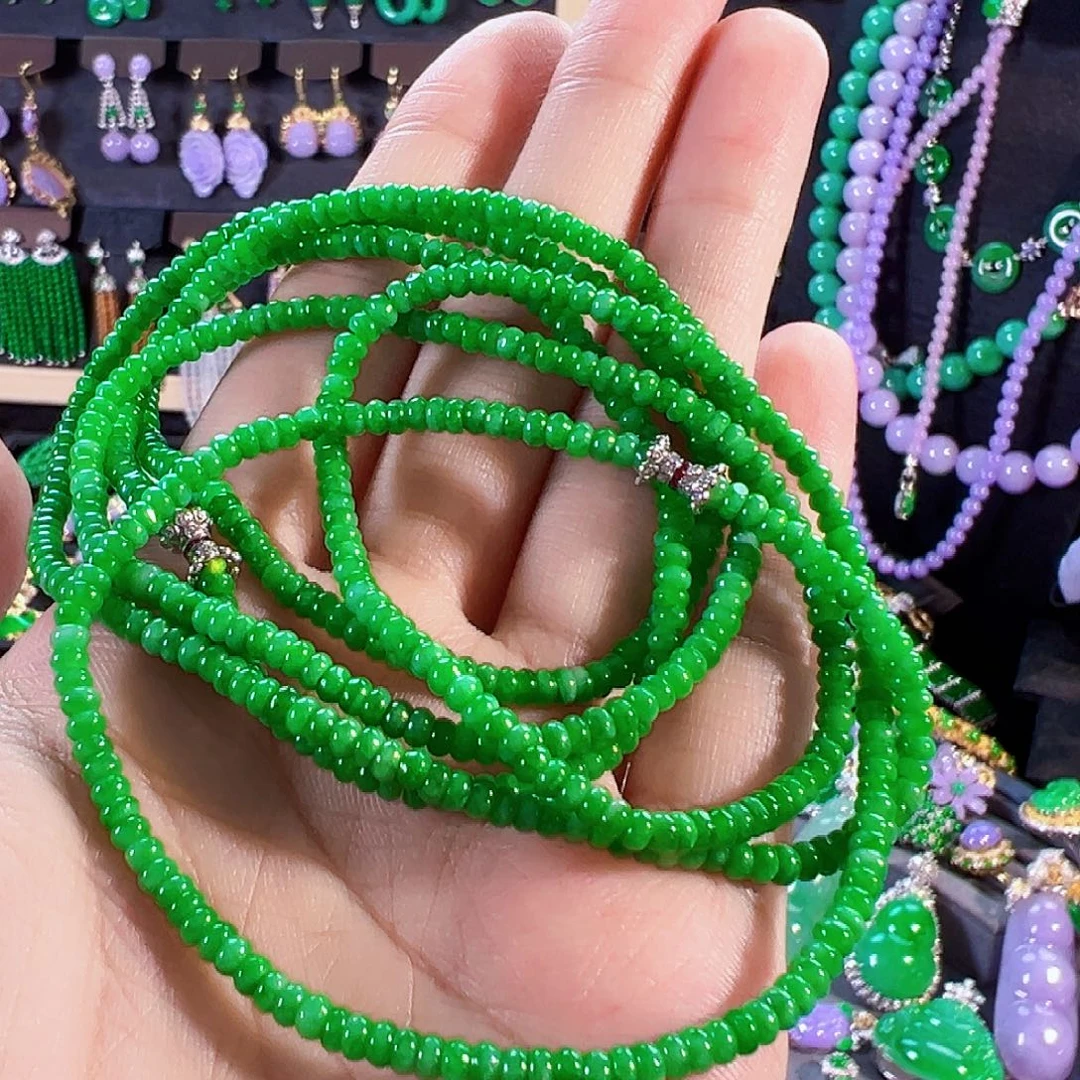 翡翠18K金镶嵌颈饰签收后24小时鉴赏期