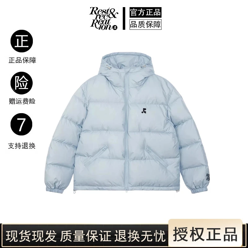 【正品授权】restandrecreation羽绒服连帽RR白鸭绒外套宽松新款