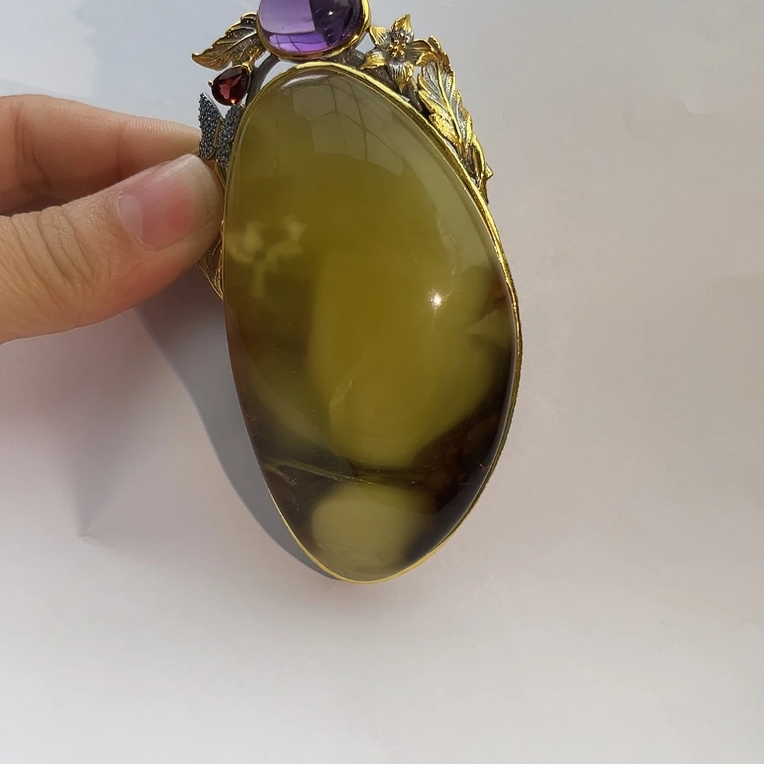 琥珀颈饰未镶嵌吊坠