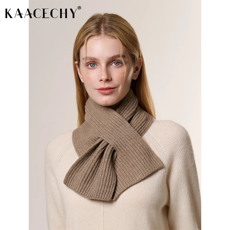 纯色针织围巾女款爆款2025新款百搭显脸小保暖护颈羊绒围脖礼盒装