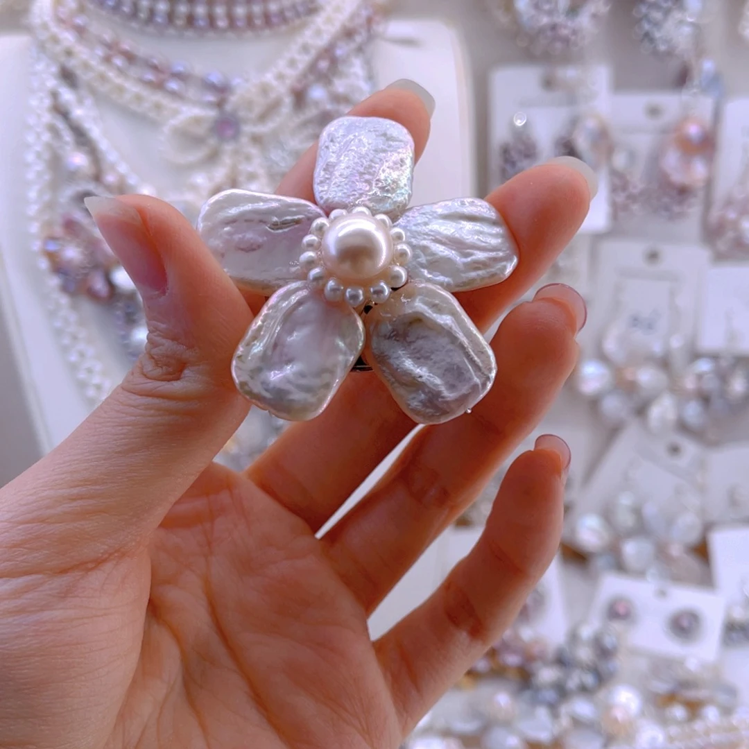 未镶嵌耳饰淡水珍珠胸针