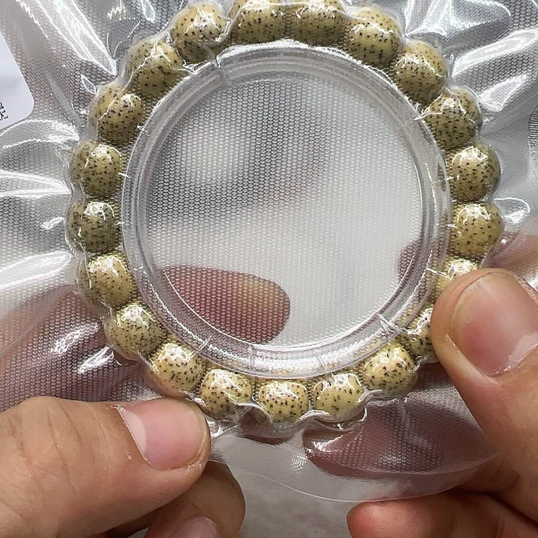 星月菩提手串36荣耀鸡油黄星月菩提单圈11