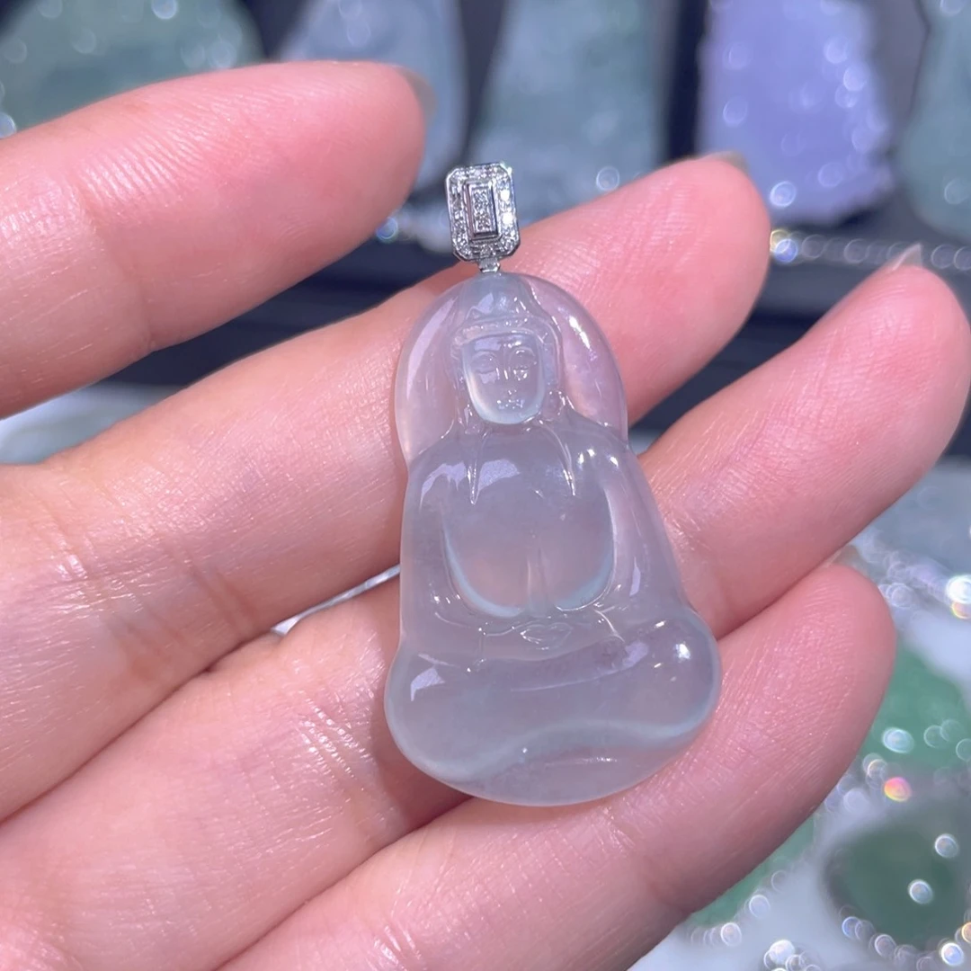 颈饰18K金镶嵌翡翠翡翠