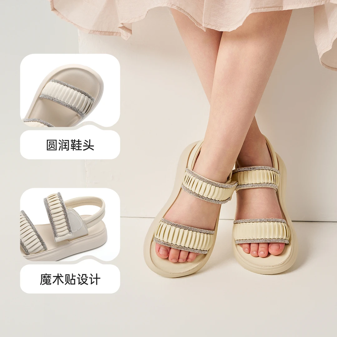 小米步【小闪闪】凉鞋2025年夏季新款时尚休闲女童软底百搭