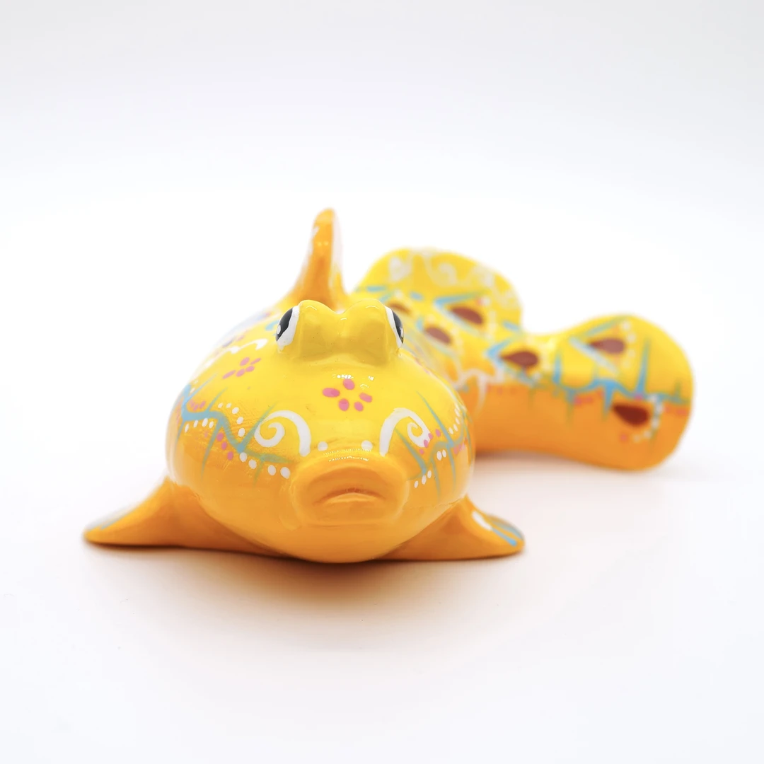 王甜心摆件《鱼》艺术石膏作品，手工绘制，仅一件