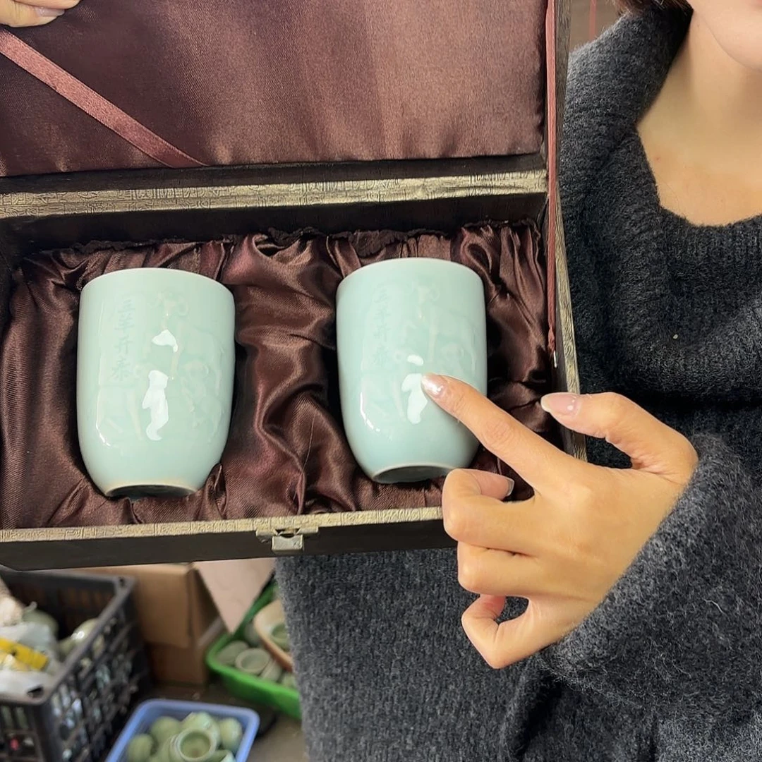 龙泉云间青瓷小米茶器