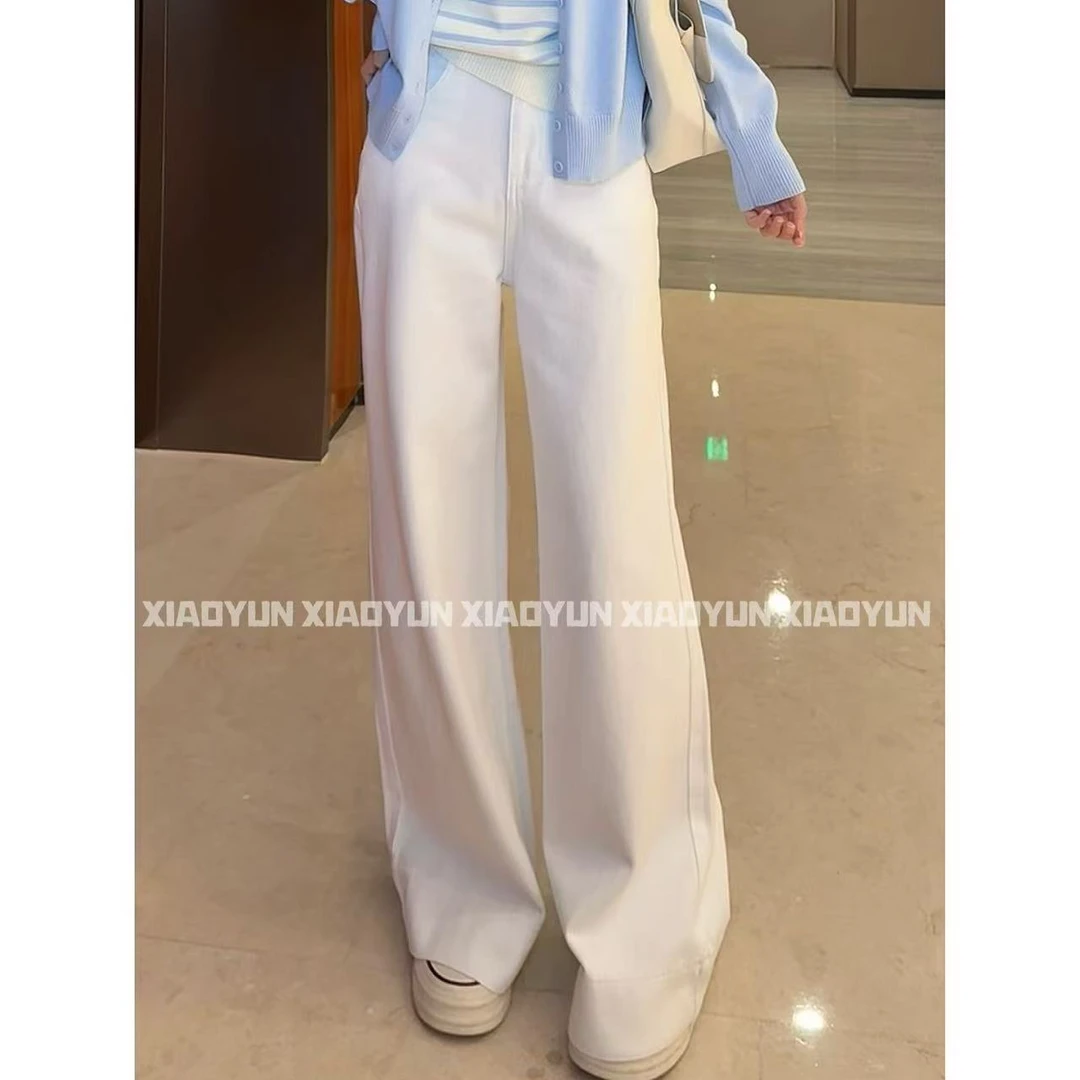 拖地阔腿牛仔裤 小允姐姐2025新款时尚气质高级拖地阔腿牛仔裤