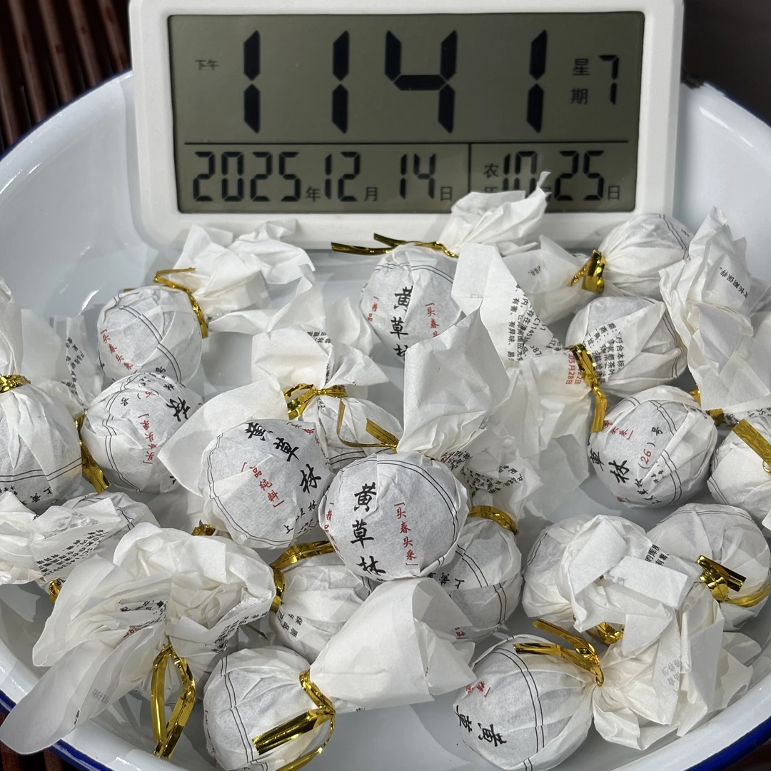 2025年黄草林二类古树龙珠 生普 春  30颗【304号】12-14