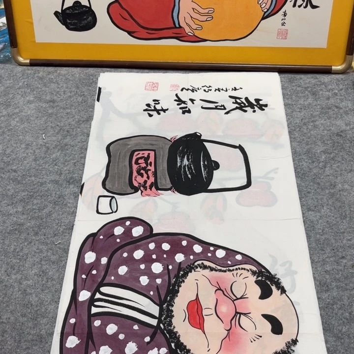 国画手绘禅意画一物一拍